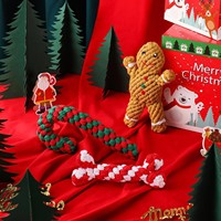 Ensemble de jouets en corde pour chien de Noël, cadeau comprenant un nœud, un bonhomme de neige et une flocon de neige, jouets à mâcher pour chien