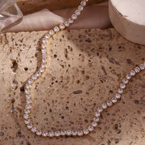 Collar de Cadena Minimalista, Combinable con Todo, Súper Elegante, Chapado en Cobre con Oro de 14K, Microincrustaciones de Circonita, para Mujer - Product Image 3