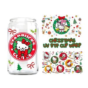 Venta al por mayor logotipo personalizado Navidad Hello Kitty16oz vinilo UV DTF tazas puede envolver transferencias etiquetas adhesivas <span class=keywords><strong>para</strong></span> vasos y gafas - Product Image 1