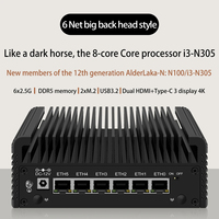 Mini PC Topton 6 LAN Sin Ventilador, 3 N355 I226-V DDR5, 2xNVMe, 1xSATA3.0, Tipo-C, PfSense, Proxmox, Router Firewall 2.5G, Barebone
