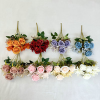Großhandel Hochwertige 7 Köpfe Seiden blume Red Bunch Roses Bouquet Künstliche Blume Rose Bouquet