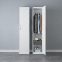 Armoire de rangement verticale en acier robuste et réglable avec serrure pour vêtements, idéale pour chambre, salle de sport, hôtel