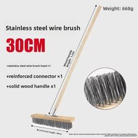 Brosse métallique à long manche la plus vendue pour nettoyer les taches tenaces dans le jardin, outil de nettoyage de terrasse