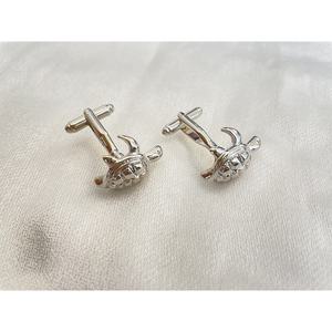 男性と女性のファッション卸売高品質ノベルティシルバーエナメルウミガメカフリンク真鍮動物カフスボタン - Product Image 2