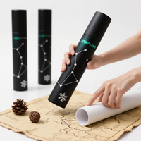 Tubo de Papel Kraft Negro Personalizado, Cilíndrico, para Protección de Envíos, Documentos, Obras de Arte, Películas Ópticas, Embalaje de Regalos