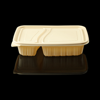 Boîte alimentaire jetable en amidon de maïs biodégradable et écologique pour la préparation des repas, sushis, salades, nouilles, plats à emporter et restaurants (vente en gros)