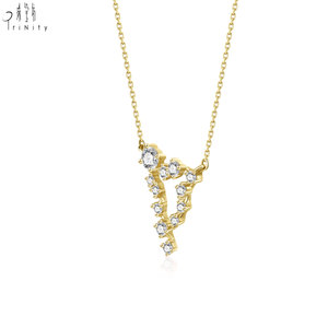 สร้อยคอเพชรสีทองผสม18K สร้อยคอเพชรธรรมชาติสีทองผสมดีไซน์ใหม่ล่าสุด - Product Image 4