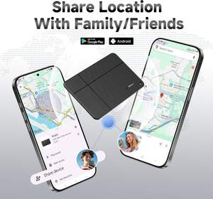 Carte de suivi MiLi MiCard pour portefeuille, compatible téléphones <span class=keywords><strong>Android</strong></span>/iOS, application Find My, localisateur sans fil rechargeable, noir, 1 pièce, pour personnes âgées/enfants - Product Image 5