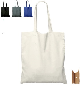 Sacs fourre-tout en toile de coton naturel 15'' x 16'', légers, vierges, en vrac (lot de 5) pour la publicité, la promotion et les cadeaux DIY - Product Image 1