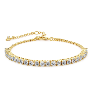 กำไลข้อมือเพชรโมอิสซาไนต์ VVS GRA ของ Loved Creations รุ่น Inspirational Morris Code MAMA ชุบทอง 14K สำหรับผู้หญิง - Product Image 1