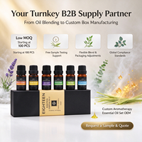 Ensemble d'huiles essentielles d'aromathérapie naturelles pures à marque privée, lot de 6, lavande, arbre à thé, huile de massage pour diffuseur, fabrication OEM personnalisée