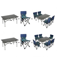 Table et chaises pliantes en aluminium portables, adaptées au camping en plein air, à la pêche, aux pique-niques sur la plage, aux barbecues, ensemble pliant pratique