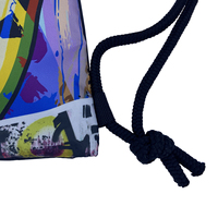 Sac à dos à cordon avec motif arc-en-ciel, en polyester, durable et écologique, prix de gros pour usage extérieur
