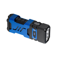 Senter Laser Putih 1000LM Isi Ulang Tipe-C, Baterai 18650 Dapat Diperbesar Layar Digital Aluminium, untuk Berkemah Mendaki Gunung