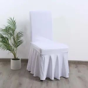ผ้าคลุมเก้าอี้สำหรับงานแต่งงานของโรงแรมชุดซันเดรสผ้ายืดผ้าไหมสีทึบ