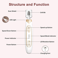 Polisseuse à ongles sans fil portable rechargeable, kit de manucure et pédicure électrique, lampe LED, lime à ongles professionnelle, perceuse à ongles