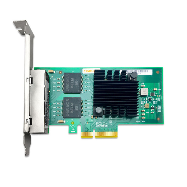 CC8350-T4V2 I350-T4V2 Quad Port Gigabit Ethernet PCI-E X4 Intel I350AM4 Network Server Adapter Card