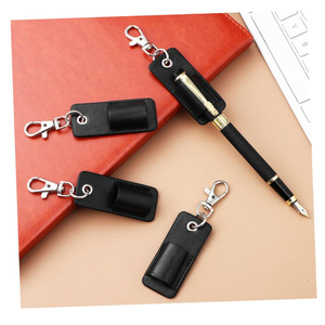PU <b>leather</b> pen clip <b>keychain</b>, doctor's pen holder, teacher's pen sleeve, single ballpoint pen anti-loss storage clip - Product Image 1