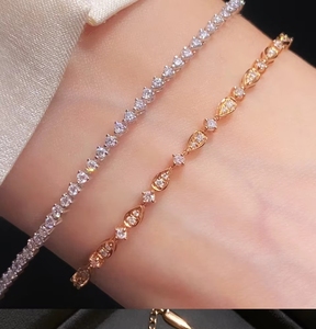 Bracelet tennis en or rose et jaune 18 carats AU750 de luxe Xinfly - Product Image 6