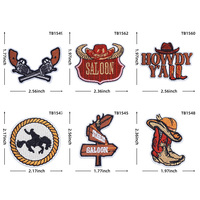 Lot de patchs brodés vintage style western |   Applique en tissu motif Cowboy Rodeo Cheval Cactus Papillon pour vêtements, chapeaux et sacs