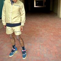 Vêtements personnalisés pour hommes ensemble court et veste de jogging ensemble deux pièces en polyester à fermeture éclair ensemble de survêtement coupe-vent et court