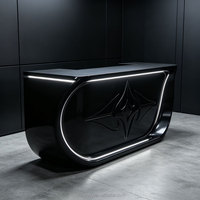 Comptoir d'accueil en FRP sur mesure, style Art déco moderne, fait main, pour hall commercial