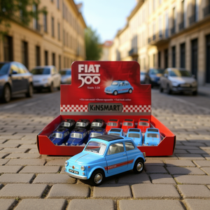 Voiture miniature Fiat 500 en métal moulé sous pression, échelle 1:24, modèle de collection à action de recul - Product Image 2