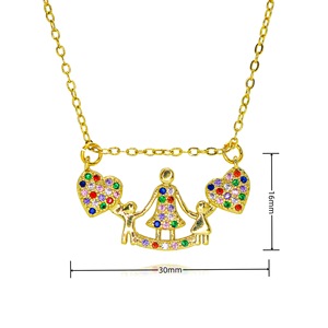 2025ใหม่สร้อยคอจี้หินเพทายหลากสีสร้อยคอหัวใจทันสมัยสำหรับวันแม่ทำจากทองแดง - Product Image 2