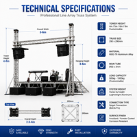 Sistem Menara Truss Line Array Modular Portabel Aluminium Pemasangan Cepat Kapasitas Beban Berat 1000kg untuk Speaker dan Pencahayaan