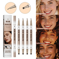 Stylo à double embout pour les yeux, effet taches de rousseur, micro-gravure liquide, eyeliner à pointe incurvée, waterproof, anti-bavures, longue tenue
