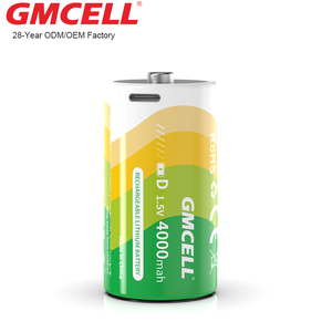 Batería de litio recargable GMCELL tamaño D 1.5V 4000mAh, batería de litio cilíndrica tamaño D con USB para electrónica de consumo - Product Image 1