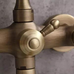 Robinets de baignoire de salle de bain en <span class=keywords><strong>laiton</strong></span> antique <span class=keywords><strong>avec</strong></span> main de douche - Product Image 5