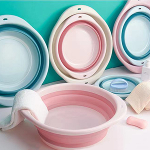 Hot Sale Outdoor Travel Telescopic Laundry Basin Student Dormitory Portable Plastic Basin Folding Washbasin