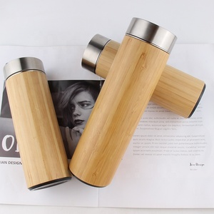 Produits en bambou écologique 10 pièces, flacon à <span class=keywords><strong>café</strong></span> et à thé en acier inoxydable, avec feuilles amples, détox, brassage et inserts de fruits, cuillère - Product Image 4