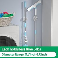 Lot de 3 supports de balais muraux pour vadrouille, sans perçage, auto-adhésifs et antidérapants.