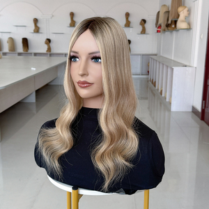 Listo para enviar: Topper de cabello europeo 3x5.5 con base mono y clips de PU, ondulado, color rubio balayage, para mujeres con pérdida de cabello. - Product Image 5