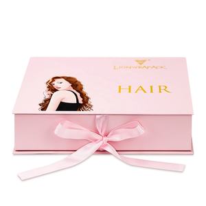 Commercio all'ingrosso Logo Personalizzato di Lusso estensione dei capelli bundle regalo Scatola di Imballaggio rosa Magnetica parrucca di Cartone di Carta scatola di immagazzinaggio - Product Image 5