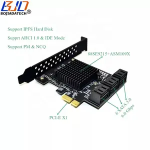 PCI Express PCI-E 1X إلى 6 SATA موصل من 6Gbps Marvell 88SE9215 لـ IPFS
