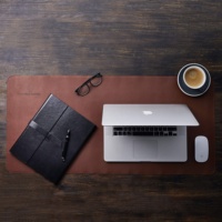 Tapis de souris pour ordinateur complet en cuir PU avec logo personnalisé