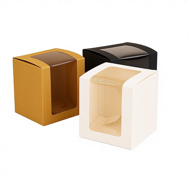 Cross-Border Open-Window Transparent Kraft Paper White Card Stock Aromatherapy Packaging Box Small Size Stock Available Model