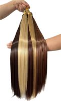 Rambut Kepang Lurus 22 Inci, Rambut Sintetis untuk Kepang Crochet, Ekstensi Rambut, Rambut Kepang Kotak Silky Pre-Stretched, Ombre Hitam