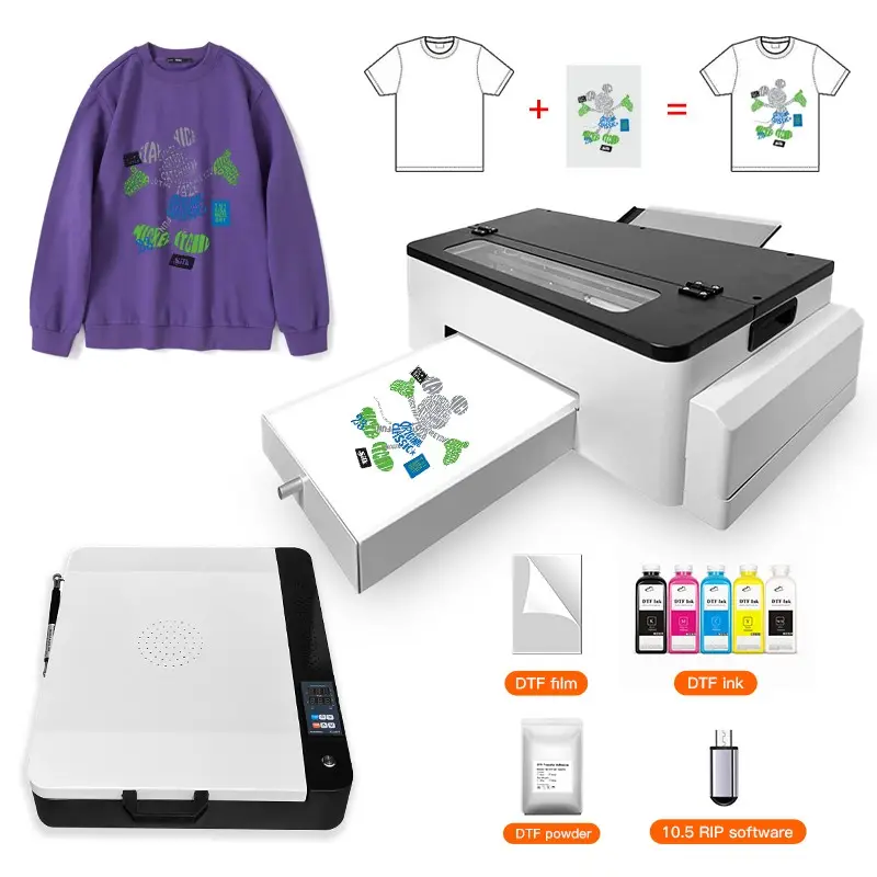 नई डिजिटल 30 सेमी l1800 ए 3 इंकजेट टी-शर्ट के लिए सूती पॉलिएस्टर टी-शर्ट प्रिंटिंग dtf प्रिंटर