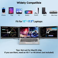 Écran d'extension d'ordinateur portable triple ultra-fin S8PRO, IPS 1080P 60HZ 14 pouces, double triple écran portable pour ordinateurs portables