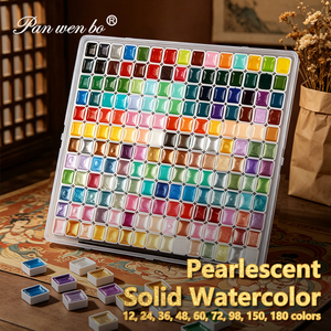 Panwenbo - Juego de Acuarelas Perladas Semihúmedas de 20/24/36/48/60/72/98/150/180 <span class=keywords><strong>Colores</strong></span> con Brillo - Product Image 2