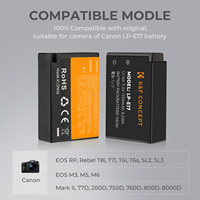 Batería de Cámara Recargable K&F Concept Compatible con Canon EOS RP, 1250mAh LP-E17, Baterías de Cámara Digital de Alta Capacidad Canon