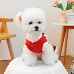 PETCIRCLE Pet Clothing, Dog and Cat Outfits, Gingerbread Man Red Plaid Skirt - Product Image 4