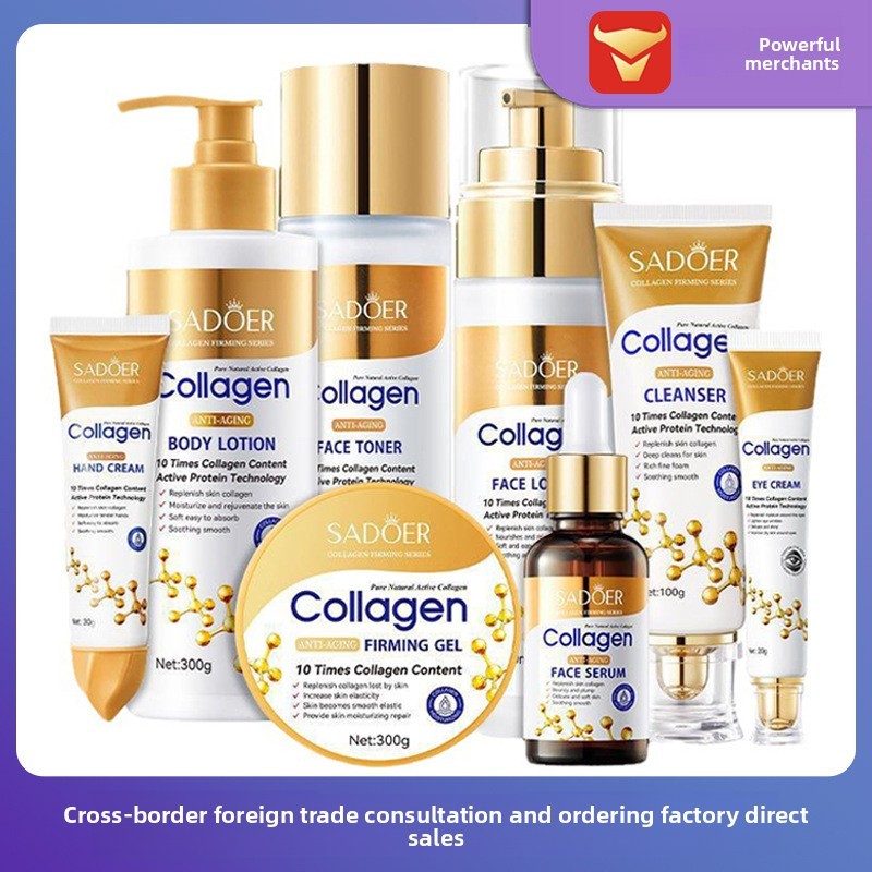 SADOER Collagen Skincare Kit – Hydrating Serum, Essence, Mask & Face Cream Set - View 2