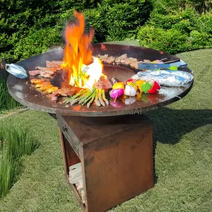 야외 정원 녹 코텐 bbq 아웃 도어 bbq 그릴