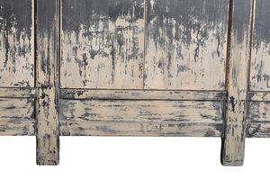 שאבי שיק צבוע יבש בסגנון wabisabi במצוקה סגנון wabisabi טבוע עץ שחור שש דלתות - Product Image 5