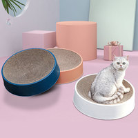 Bac à gratter rond pour chat en carton ondulé haute densité, lit à gratter résistant à l'usure, espace de repos pour chaton d'intérieur